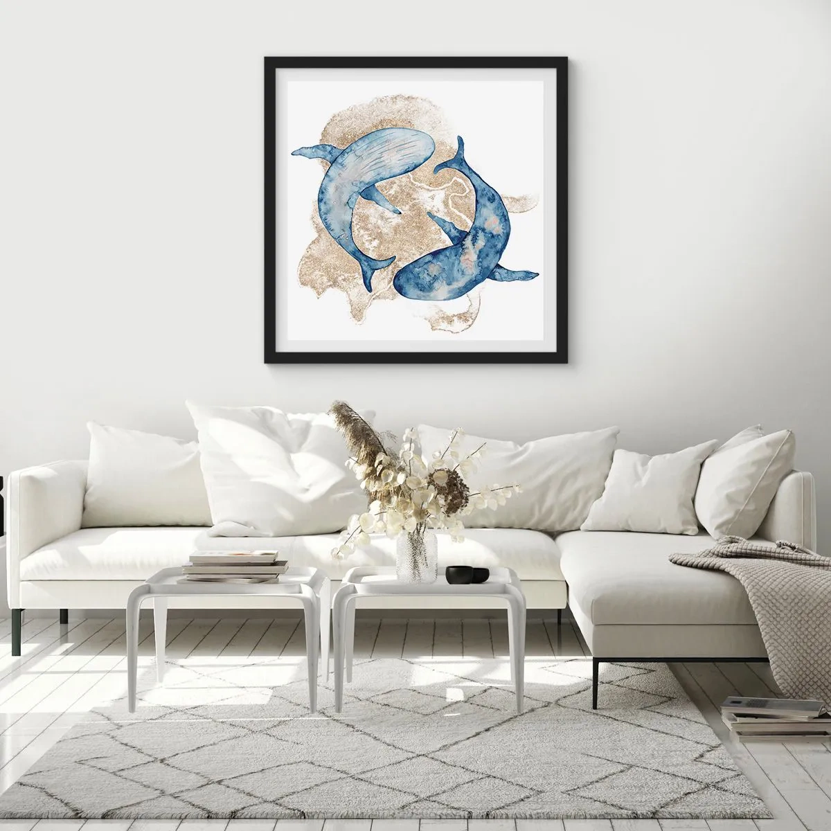 Pôster com moldura preta - Amizade ou amor? - 40x40 cm