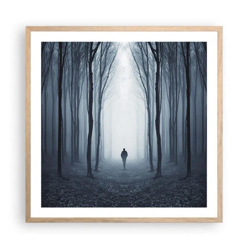 Pôster com moldura de carvalho claro - Tudo simples e claro - 60x60 cm