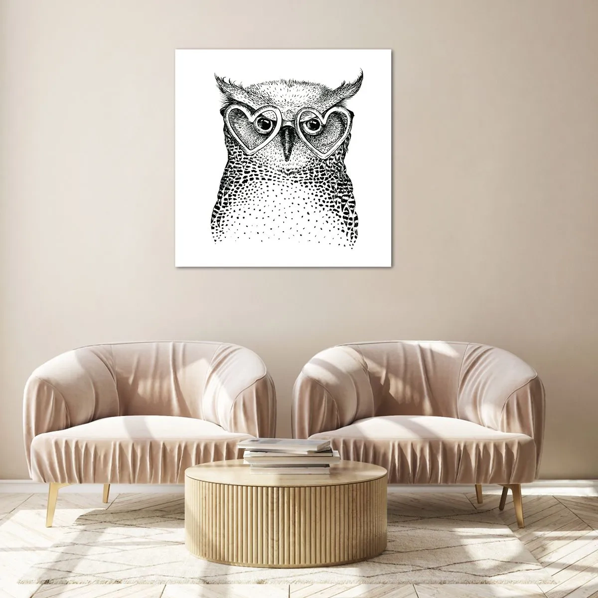 Quadro em vidro - Sabiamente e amorosamente - 70x70 cm