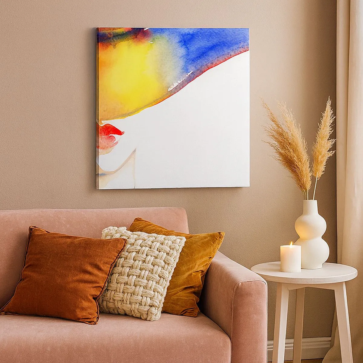 Quadro em tela - Retrato de uma dama    - 30x30 cm