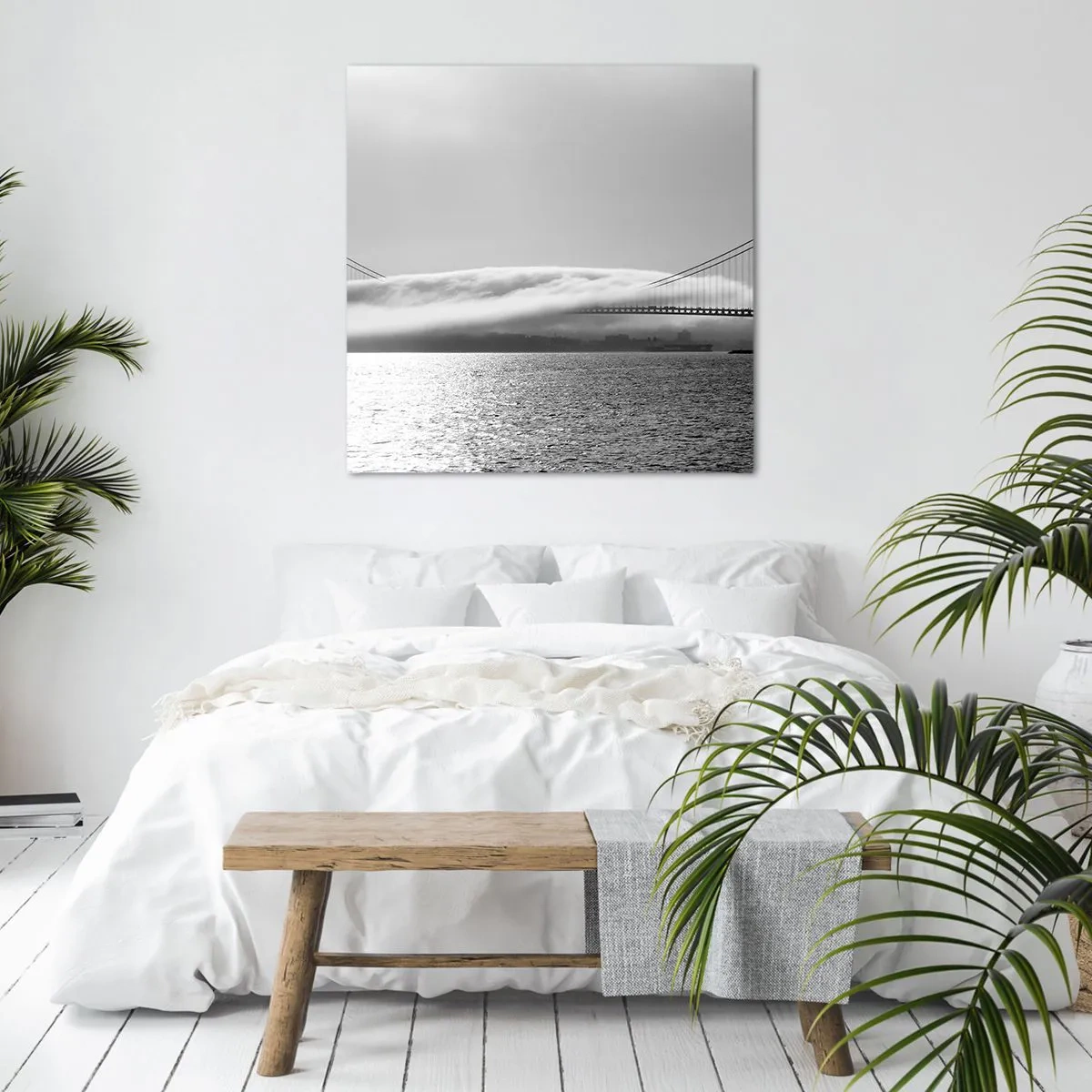 Quadro em tela - Navegando pelo Golden Gate - 50x50 cm