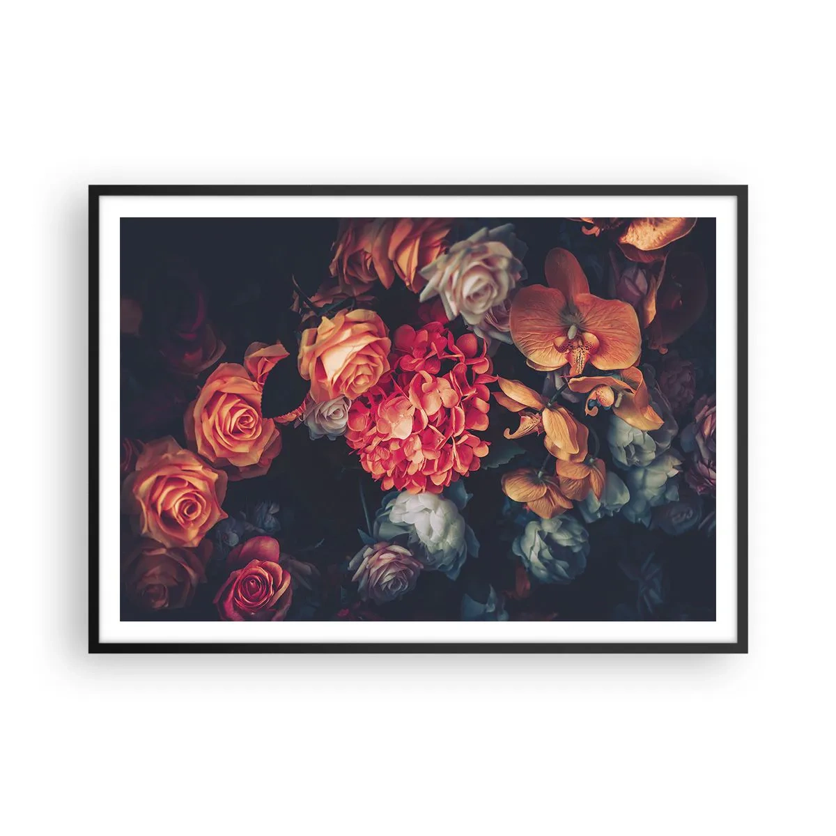 Pôster com moldura preta - Como nos mestres holandeses - 100x70 cm