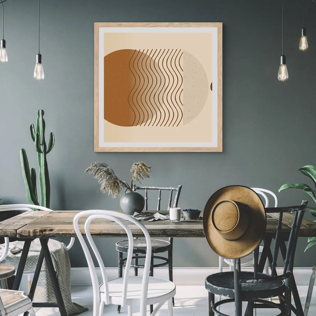 Pôster com moldura de carvalho claro - Sobre a origem das figuras geométricas - 50x50 cm