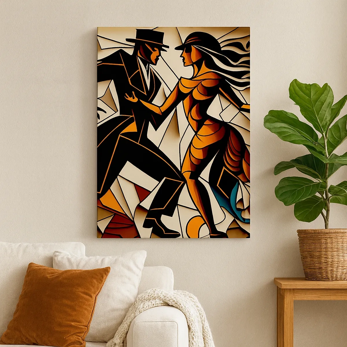 Quadro em tela - Dança de paixão e paixão - 50x70 cm