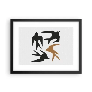 Pôster com moldura preta - Engula a diversão - 40x30 cm