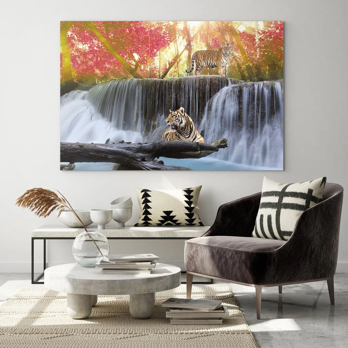 Quadro em vidro - Paisagem surrealista    - 100x70 cm