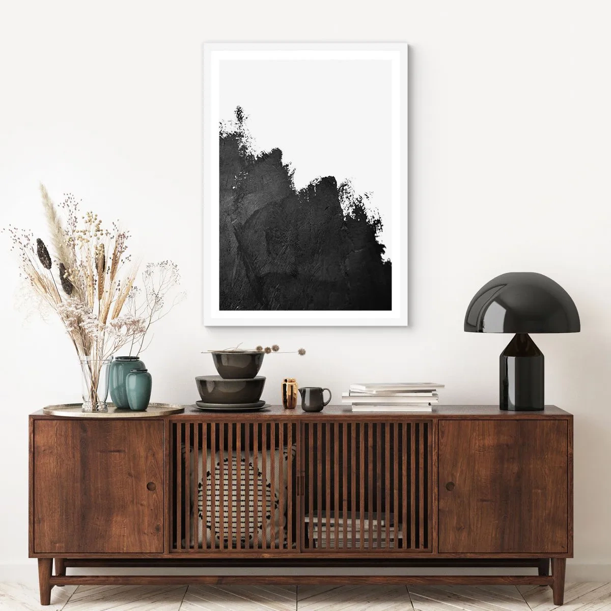 Pôster em moldura branca - Elementos: terra - 70x100 cm
