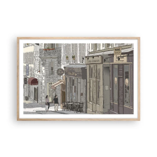Pôster com moldura de carvalho claro - Alegrias urbanas - 91x61 cm