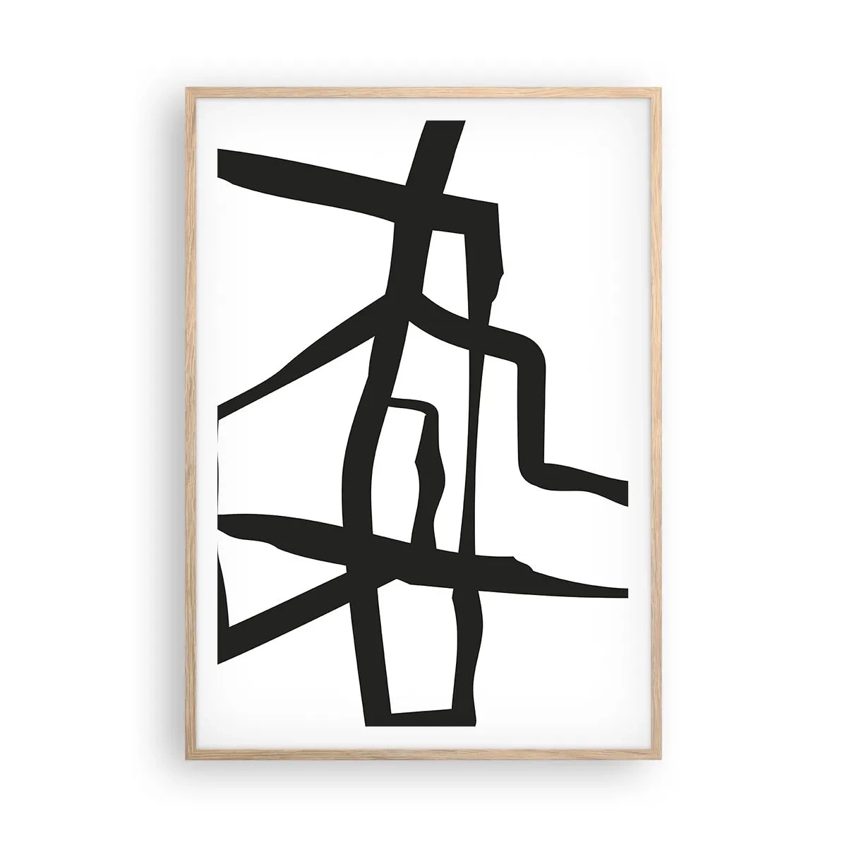Pôster com moldura de carvalho claro - Projeto preto e branco - 70x100 cm