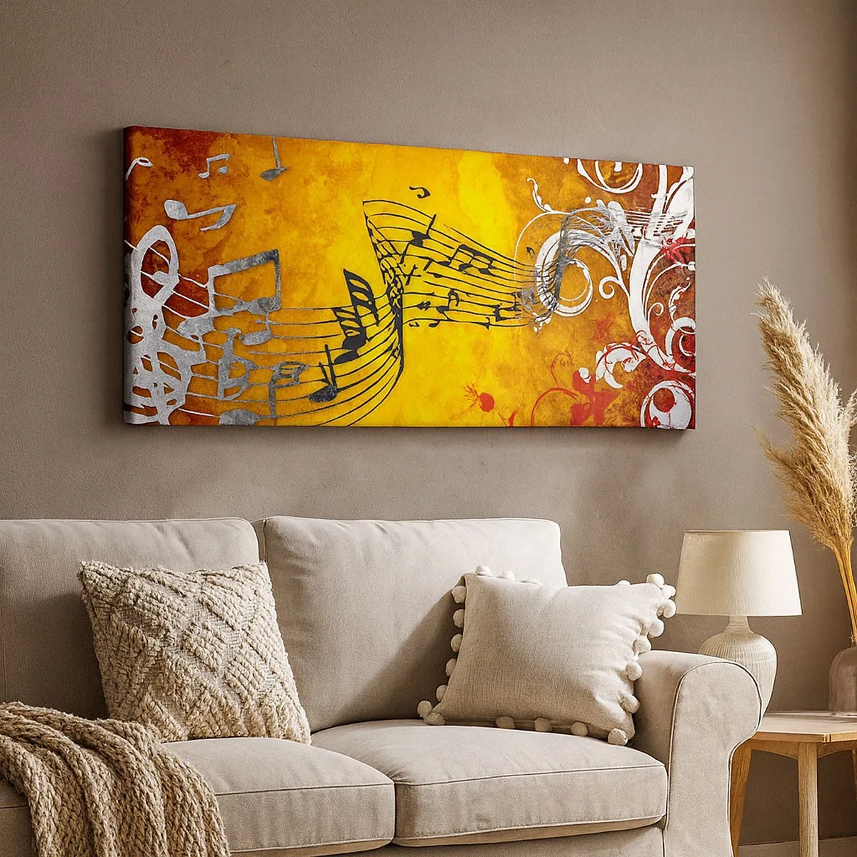 Quadro em tela - Deixe a música fluir - 100x40 cm