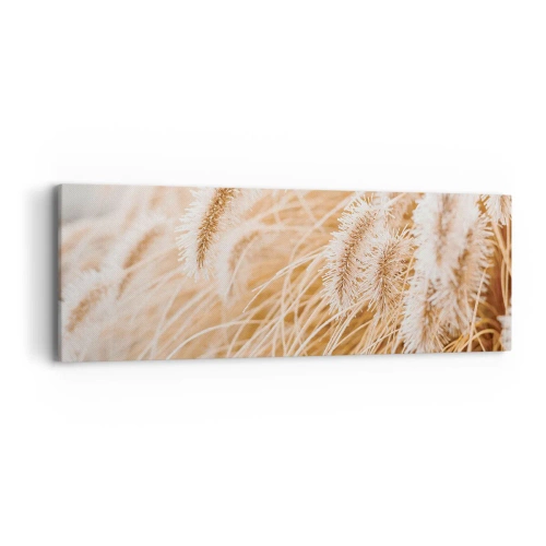 Quadro em tela - O murmúrio dourado das plantas - 90x30 cm