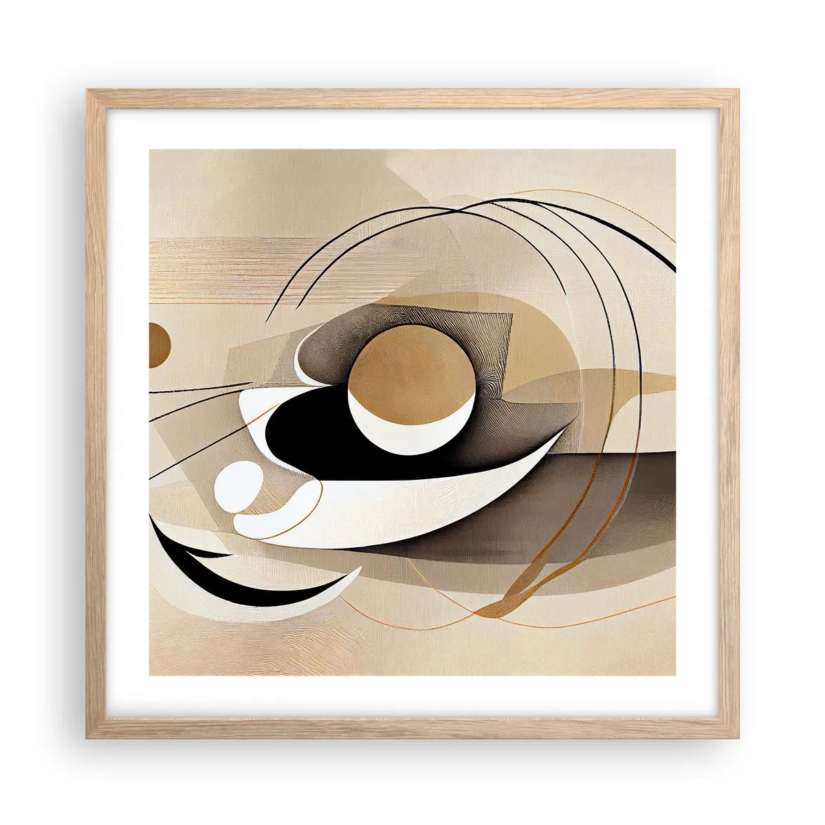 Pôster com moldura de carvalho claro - Composição: a essência da palavra - 50x50 cm