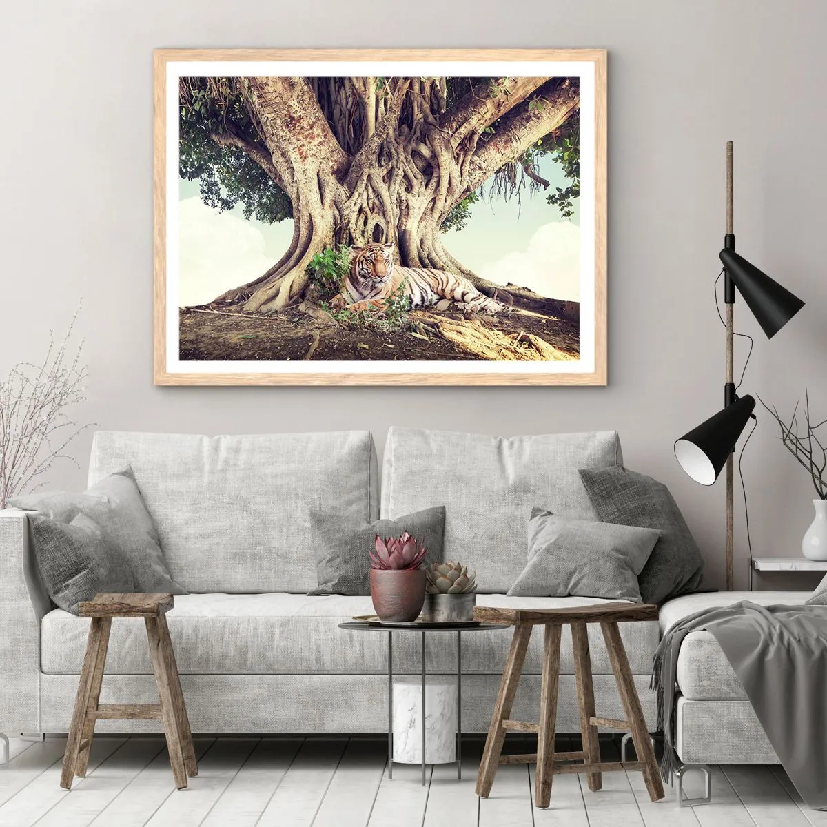 Pôster com moldura de carvalho claro - Vista do livro de Gênesis - 91x61 cm