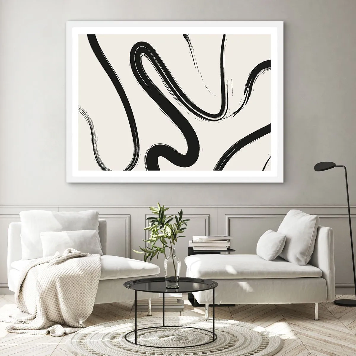 Pôster em moldura branca - Capricho preto e branco - 70x50 cm
