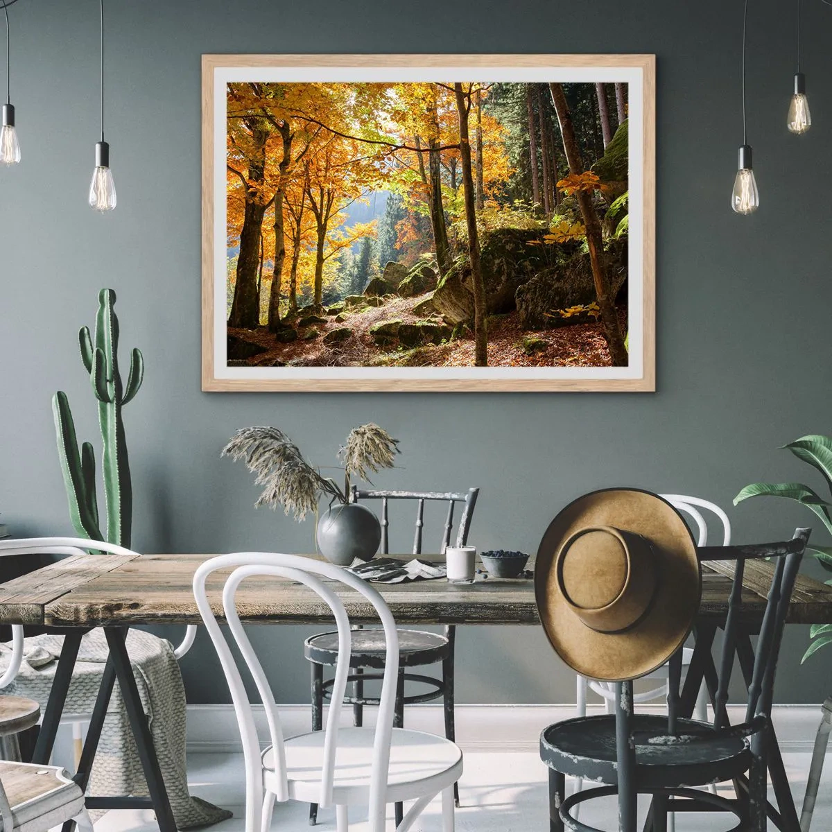 Pôster com moldura de carvalho claro - Tempo para descansar - 40x30 cm