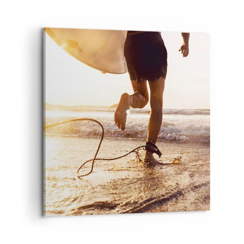 Quadro em tela - Encontro das ondas - 60x60 cm