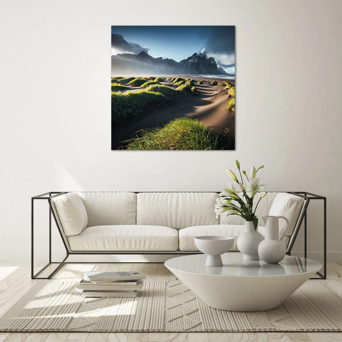 Quadro em vidro - Harmonia dos elementos da natureza - 70x70 cm