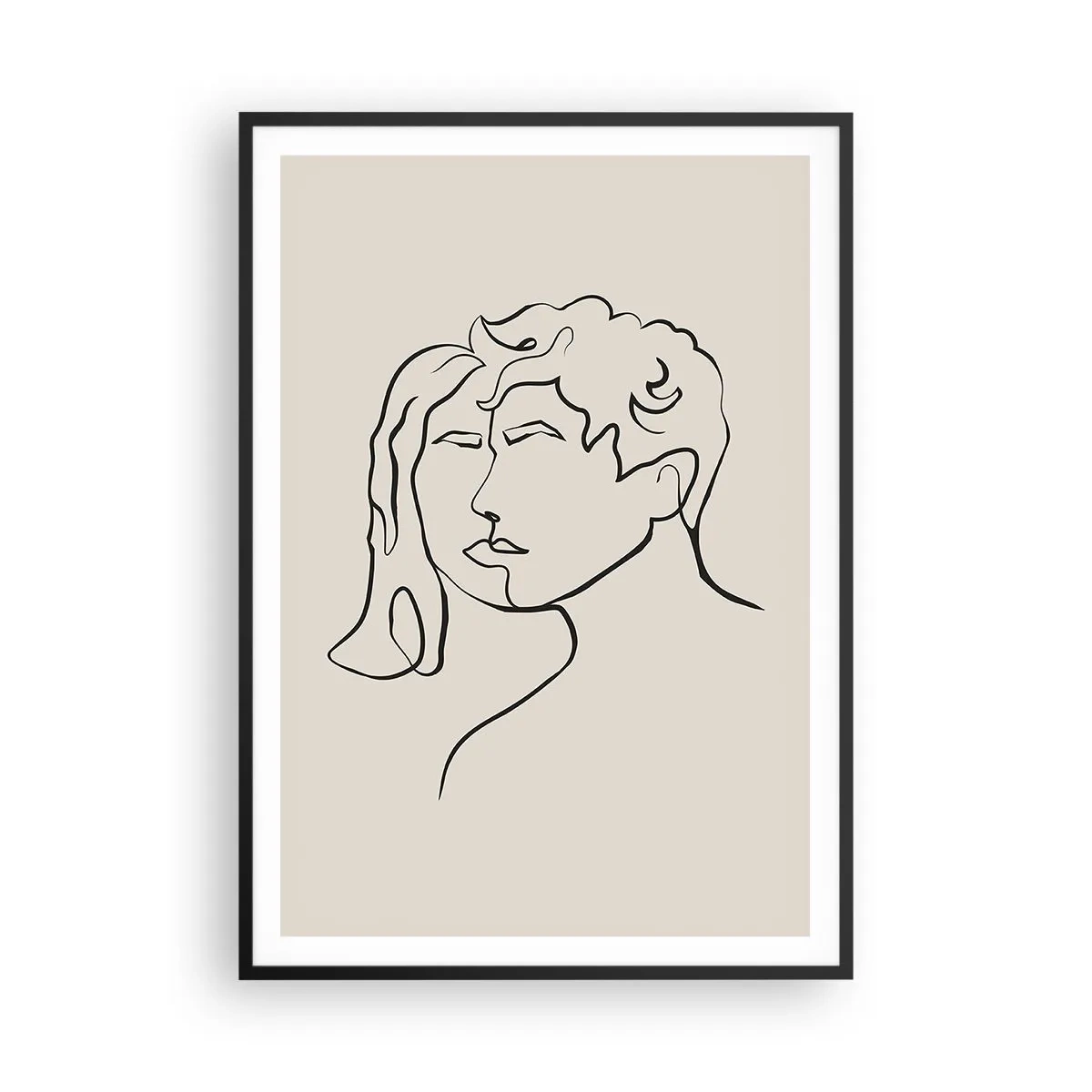 Pôster com moldura preta - E fornou-se a união - 70x100 cm