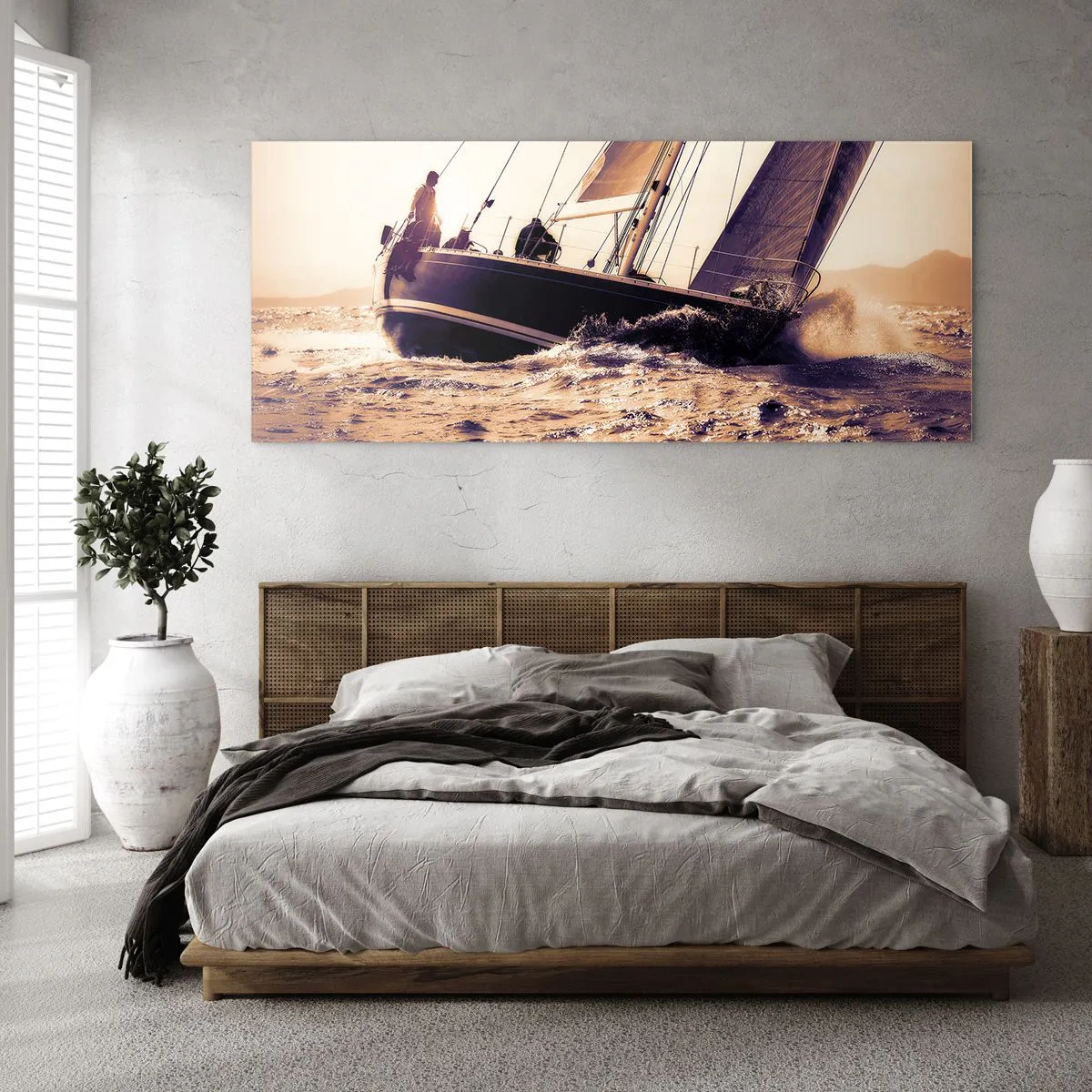 Quadro em vidro - A velejar, marujo - 100x40 cm