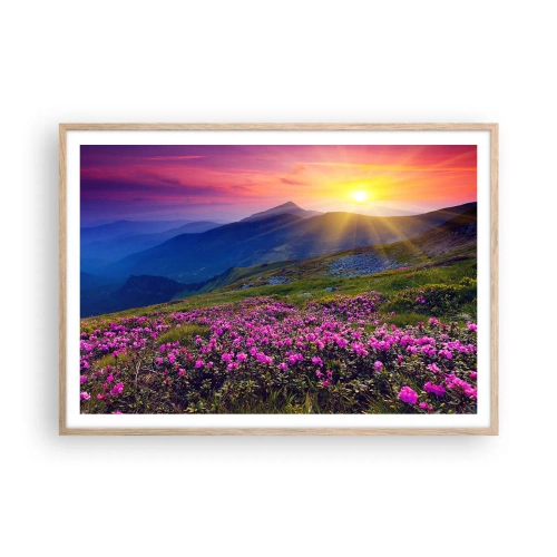 Pôster com moldura de carvalho claro - …Cheiro de pinheiros e ervas da montanha - 100x70 cm