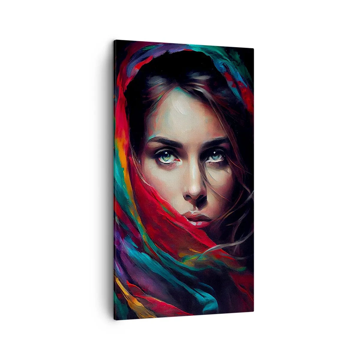 Quadro em tela - Mistério de olhos verdes - 45x80 cm