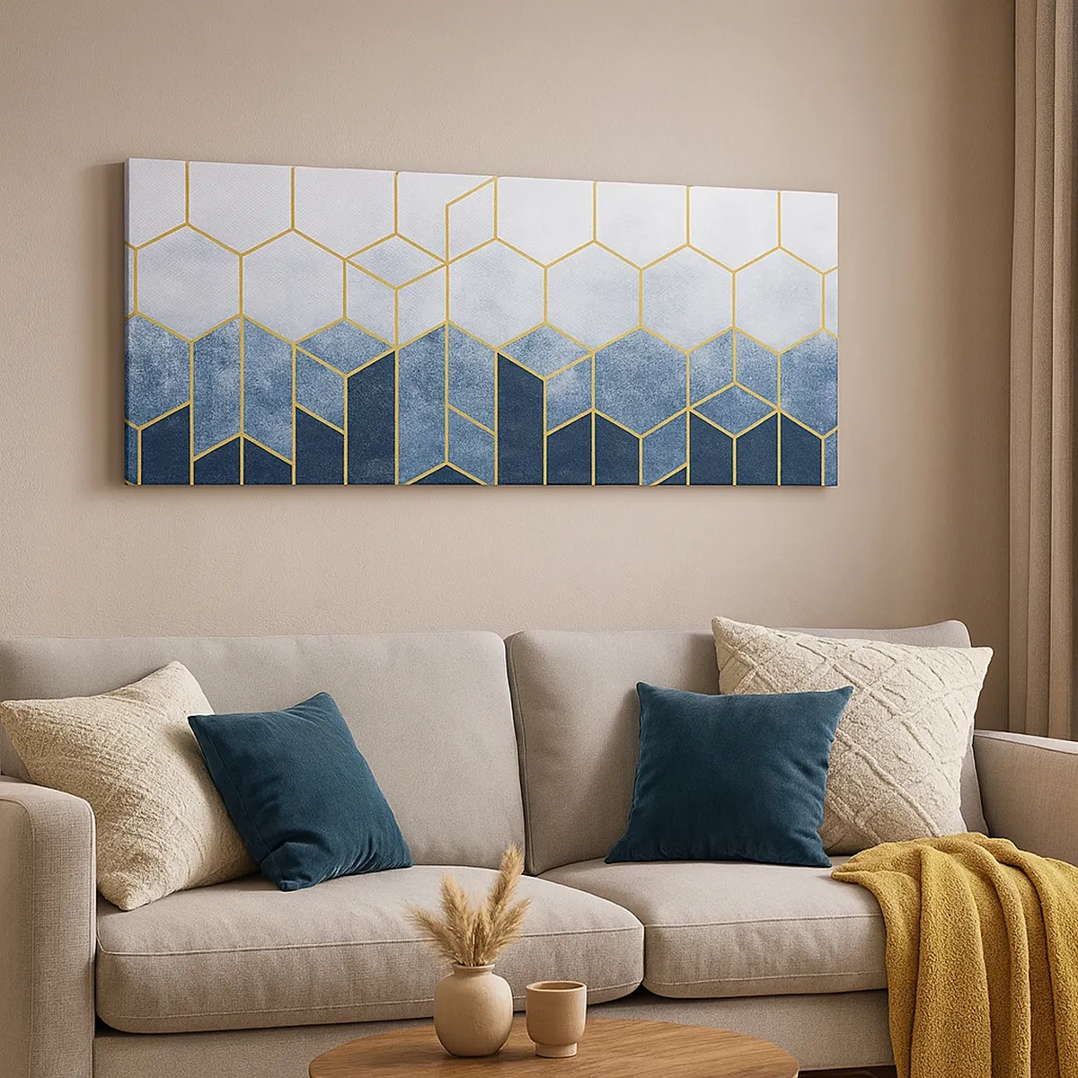 Quadro em tela - Composição em ritmo sincopado - 30x30 cm