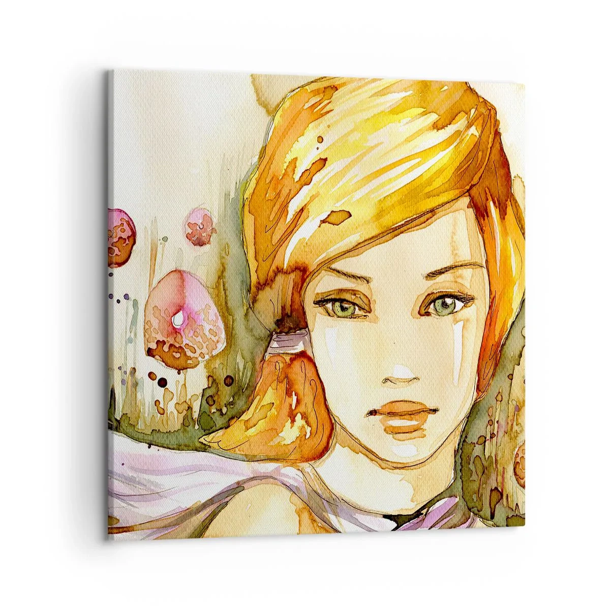 Quadro em tela - Um olhar esmeralda que acalma a raiva - 50x50 cm