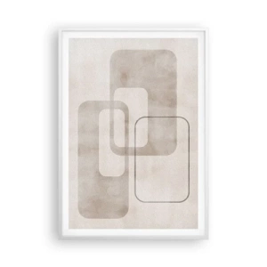 Pôster em moldura branca - Argamassa geométrica - 70x100 cm