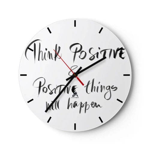 Relógio de parede - Relógio em vidro - Como viver? - 40x40 cm