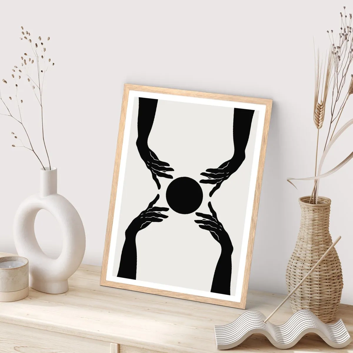 Pôster com moldura de carvalho claro - Sinal secreto - 50x70 cm