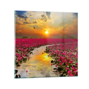 Quadro em vidro - A vida secreta do lago - 30x30 cm