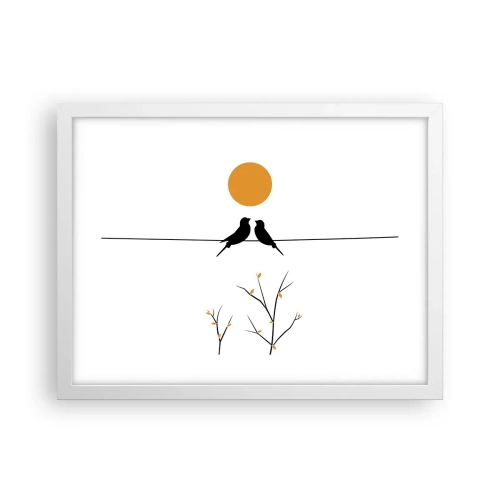 Pôster em moldura branca - A noite dos rouxinóis - 40x30 cm