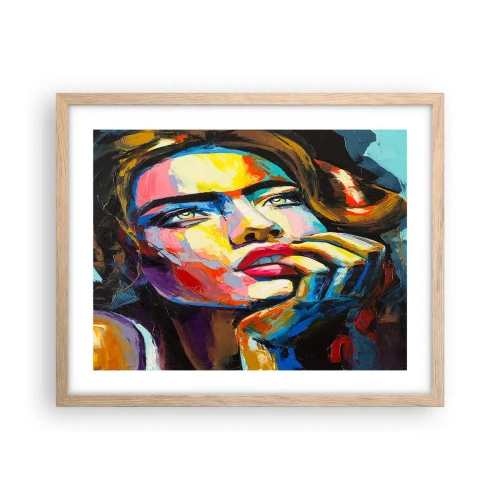 Pôster com moldura de carvalho claro - Sonhos como pássaros voando no céu - 50x40 cm