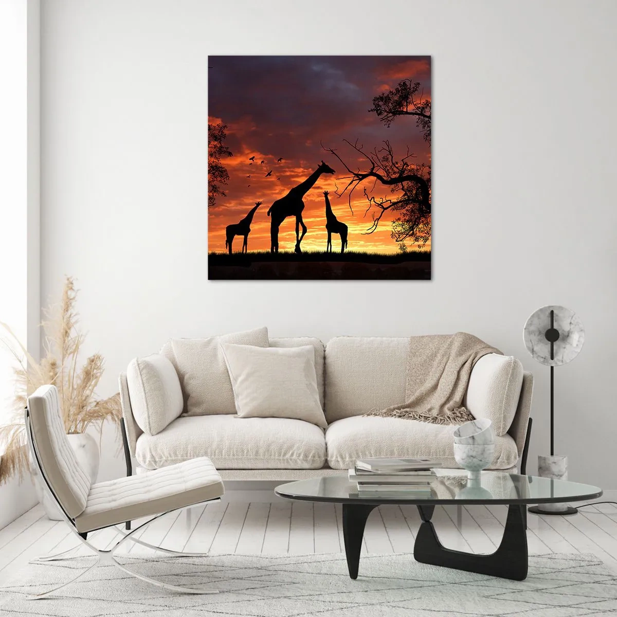 Quadro em vidro - Um pequeno jantar com seus entes queridos - 70x70 cm