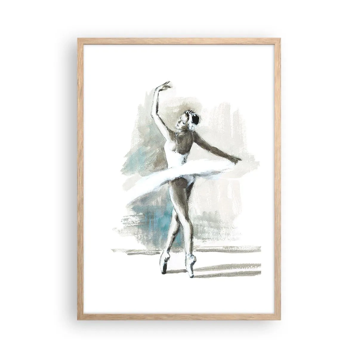 Pôster com moldura de carvalho claro - Encantada num cisne - 50x70 cm
