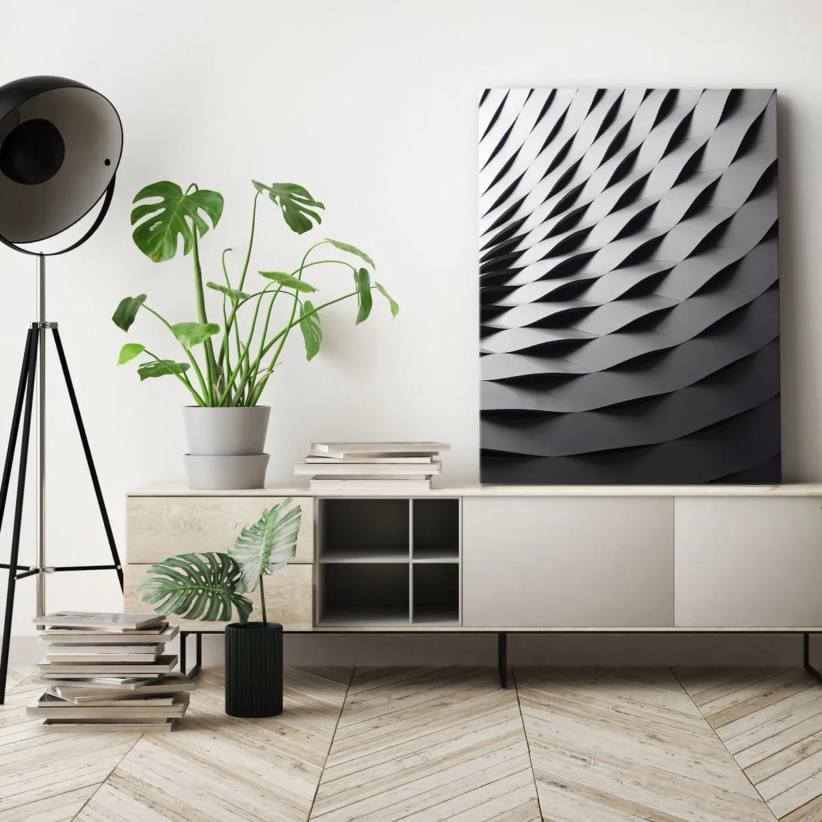 Quadro em tela - Na superfície das ondas - 55x100 cm