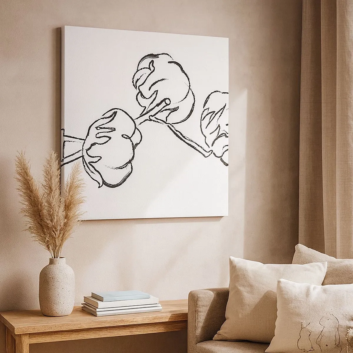 Quadro em tela - Algodão para baixo - 30x30 cm