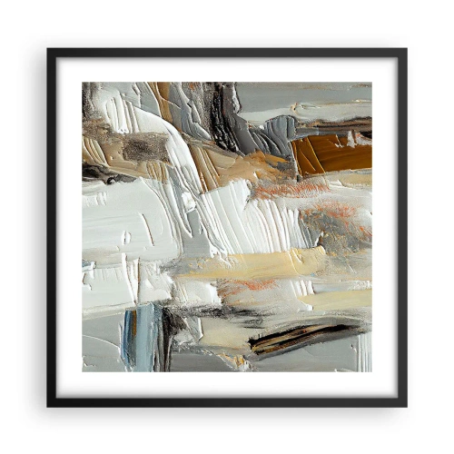 Pôster com moldura preta - Camadas coloridas - 50x50 cm