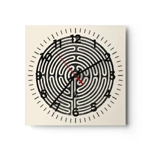 Relógio de parede - Relógio em vidro - Ordem misteriosa - 40x40 cm