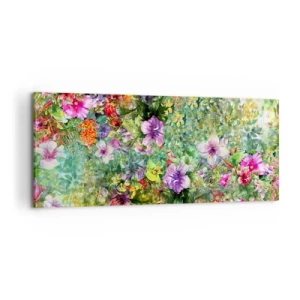 Quadro em tela - Nas flores para a perdição - 100x40 cm
