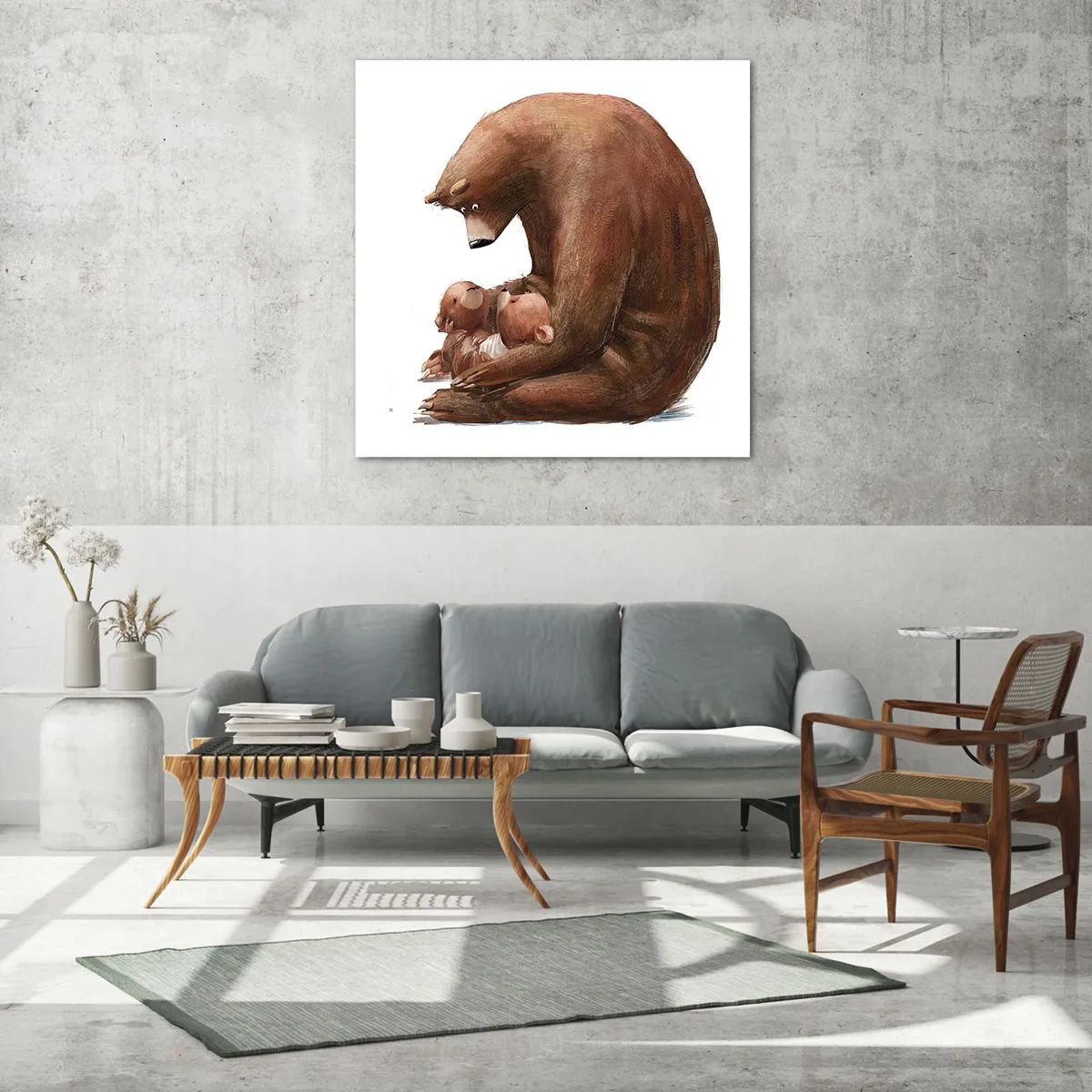 Quadro em vidro - Doces sonhos, crianças - 50x50 cm