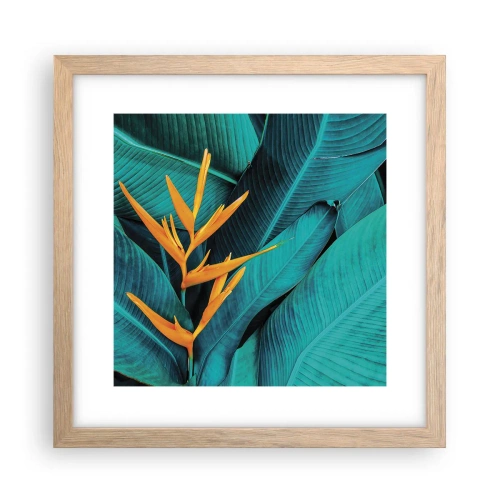 Pôster com moldura de carvalho claro - Flor do Éden - 30x30 cm