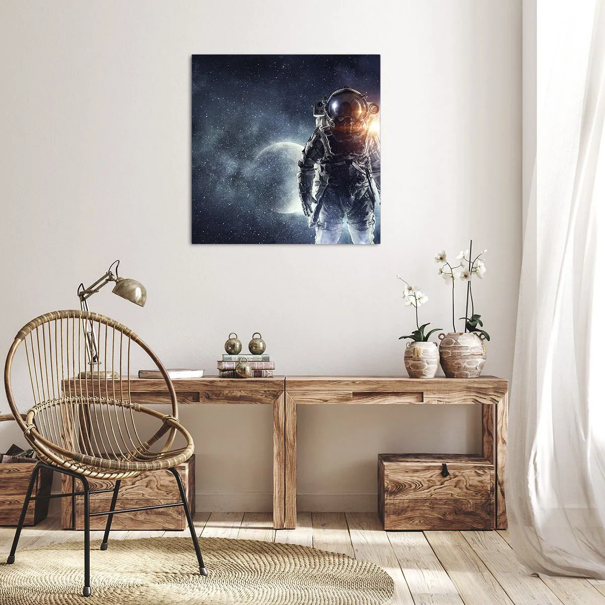 Quadro em tela - Aventura espacial - 70x70 cm