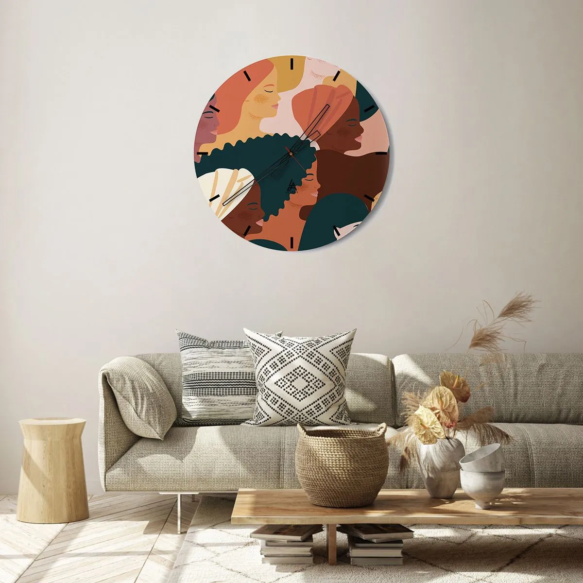 Relógio de parede - Relógio em vidro - Apenas feminilidade - 30x30 cm