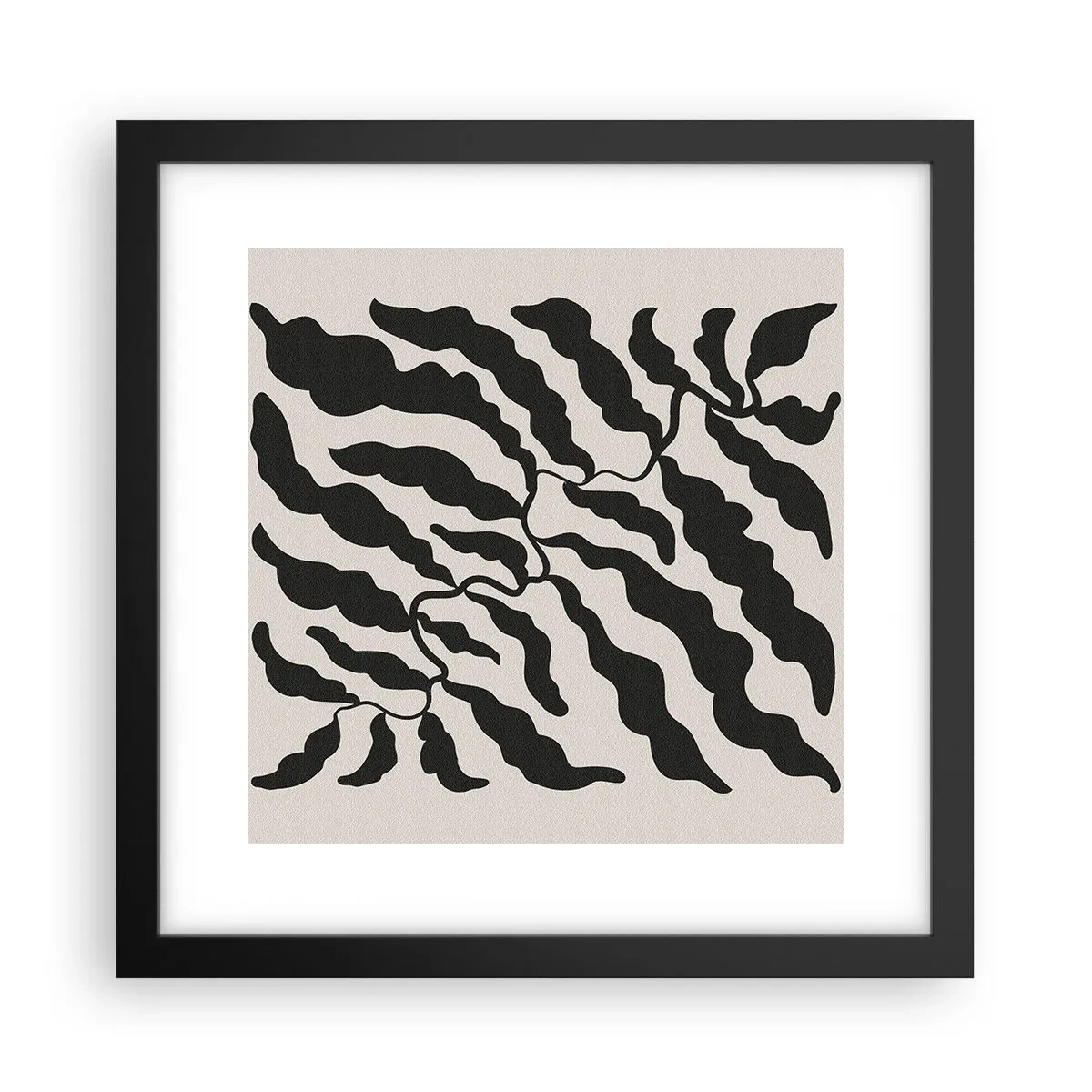Pôster com moldura preta - A natureza da praça - 30x30 cm