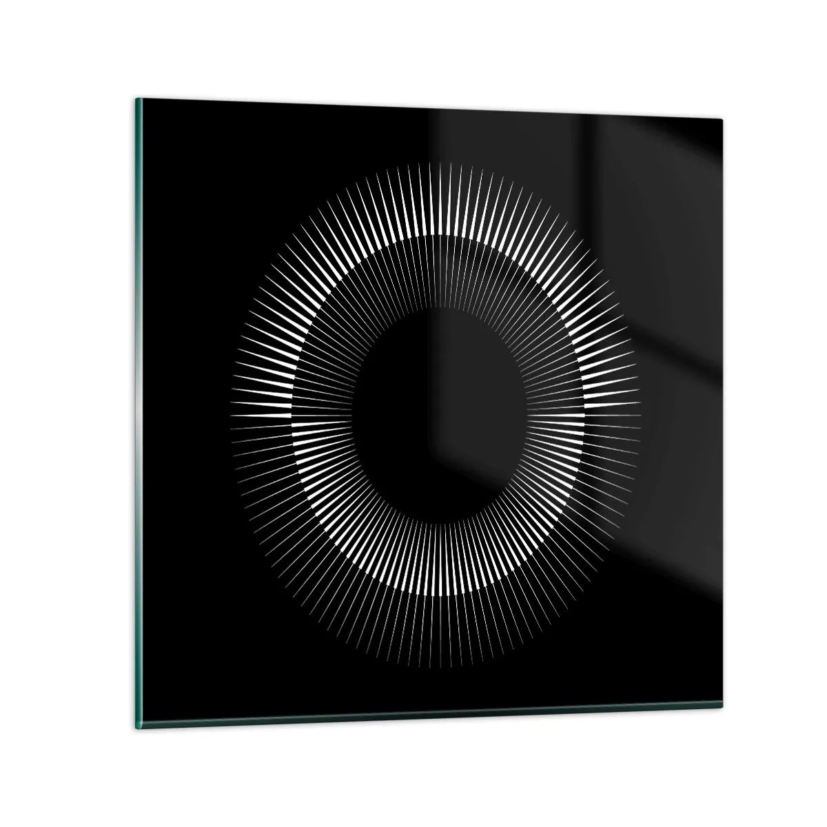 Quadro em vidro - Sol preto - 40x40 cm