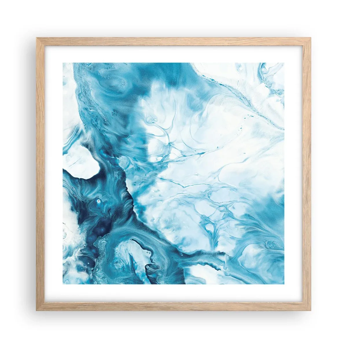 Pôster com moldura de carvalho claro - Concerto Azul - 50x50 cm