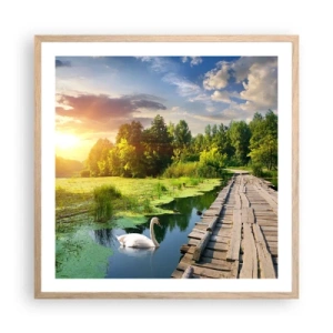 Pôster com moldura de carvalho claro - Verão em todos os lugares - 60x60 cm