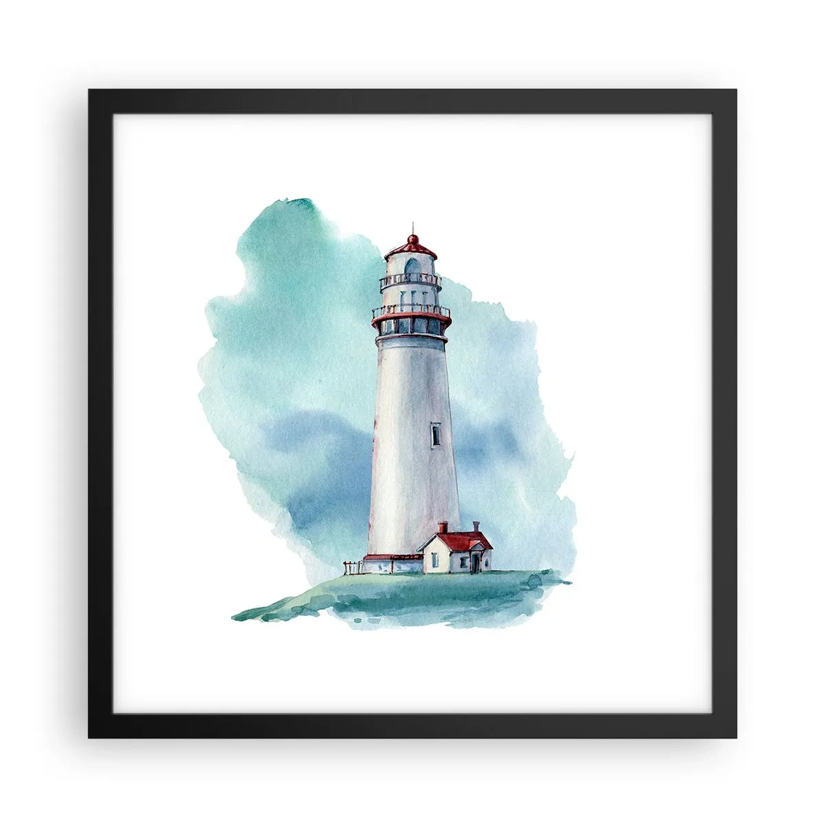 Pôster com moldura preta - A gentil irmã do azul - 40x40 cm