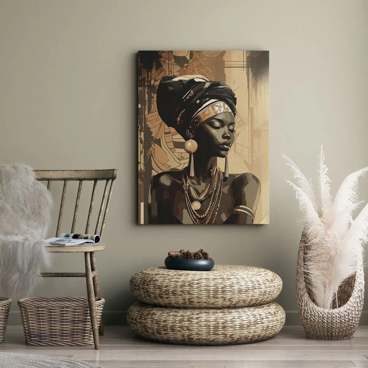Quadro em tela - Majestade africana - 45x80 cm